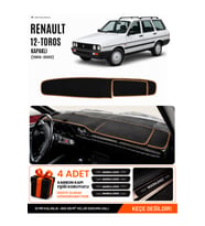RENAULT 12 TOROS KAPAKLI (1969-2000) Uyumlu Torpido Örtüsü Torpido Kılıfı - Siyah Kahverengi