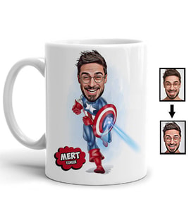 Kişiye Özel Super Hero Karikatürlü Kupa Bardak
