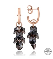 Swarovski Crystal Taşlı Gümüş Salkım Sallantılı Kadın Küpe