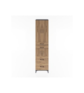 Hyperion Dolap 4 Raflı 4 Çekmeceli 4 Kapaklı 60x44x243 Antrasit-Çam
