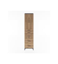 Hyperion Dolap 4 Raflı 4 Çekmeceli 4 Kapaklı 60x44x243 Antrasit-Çam