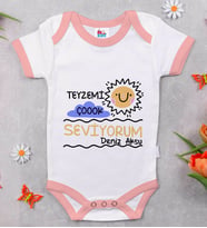 BK Kids Kişiye Özel Pembe Bebek Body Zıbın - Model 96