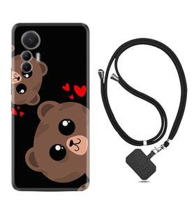 Xiaomi 12 Lite Kılıf Silikon Boyun Askılı İpli Desenli Silikon Love Animals 1780
