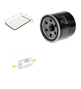 Bosch Filtre Bakım Seti Mazda 3 1.6 Benzin 105 Beygir 2004-2009 Hava + Yağ f. + Yakıt Filtre Bosch