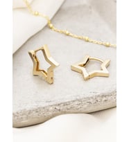 DKMN Gümüş Yıldız Biçimli Küpe Kadın Gümüş Küpe (Gold)