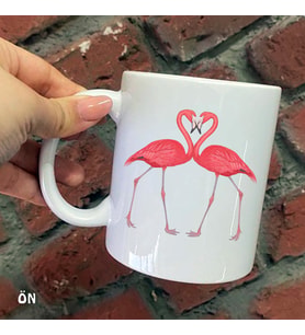 Size Özel Flamingo Seramik Baskılı Kupa Bardaklar