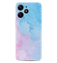 Xiaomi Poco M6 Pro 5G Kılıf Desenli Silikon Pink Blue Abstract 1385