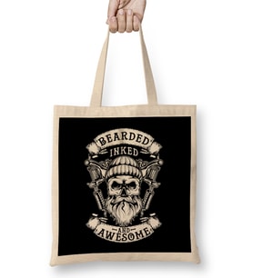 Bearded Inked And Awesome Badass Dad Bez Çanta Uzun Saplı