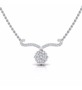 0,17 Karat Pırlantalı Kolye (Altın-Beyaz)