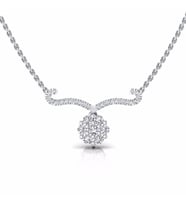 0,17 Karat Pırlantalı Kolye (Altın-Beyaz)