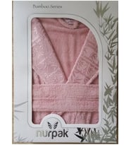 ÇEYİZ Nurpak Bambu Tek Bornoz Gül Kurusu S/M