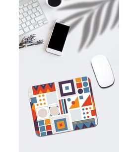 Renkli Geometrik Şekiller Desenli Mousepad