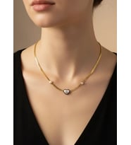 Çelik Gold Kalp Kolye - 25-clkk185
