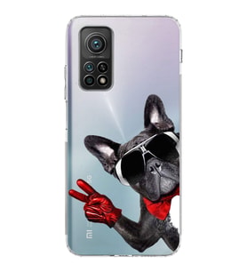PrintiFy Xiaomi Mi 10 T ile Uyumlu Köpek 2 Kamera Korumalı Şeffaf Kılıf
