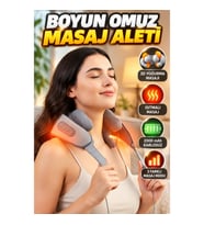 3D Yoğurmalı Boyun ve Omuz Masaj Aleti – Isıtmalı, Kablosuz, 2000 mAh