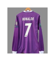 Cristiona R,o,n,a,l,d,o, Mor Real.Madrid. 2017 Cardif Ligi Uzun Kollu Yetişkin Futbol Forması7674446