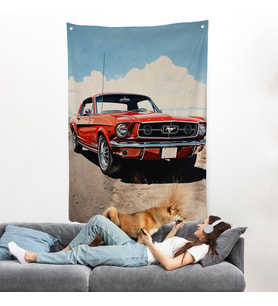 Kırmızı Mustang Duvar Örtüsü-7971
