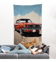 Kırmızı Mustang Duvar Örtüsü-7971