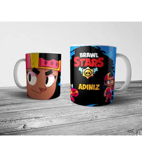 Pixxa Brawl Stars Meg Kişiye Özel İsimli Kupa Bardak Model 1