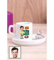 Erkek İngilizce Öğretmenine Özel Hediye Karikatürlü Concept Türk Kahvesi Fincanı