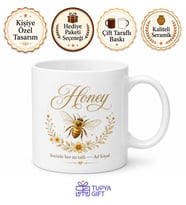Honey Yazılı Balım Diyen Çiftlere Özel İngilizce Seramik Kupa Bardak Hediye