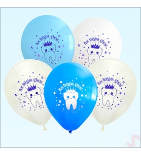 İlk Dişim Çıktı Balon, 30cm x 8 Adet - Mavi