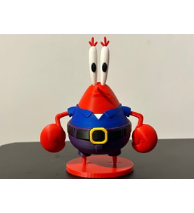 Bay Yengeç Figürü - 3D Yazıcı Tasarım SpongeBob Biblosu - Mr. Krabs Heykelcik