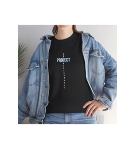 Unisex Bisiklet Yaka Baskılı T-Shirt - Siyah