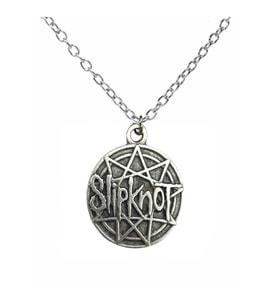 Slipknot Yuvarlak Metal Kolye – 60 cm Zincirli Rock & Metal Takı (Gümüş)
