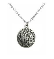 Slipknot Yuvarlak Metal Kolye – 60 cm Zincirli Rock & Metal Takı (Gümüş)
