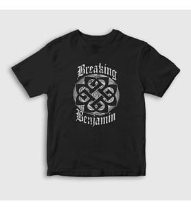Presmono Unisex Çocuk Siyah Logo Breaking Benjamin T-Shirt 382021tt