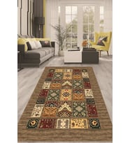 Dijital Kaymaz Taban Yıkanabilir Modern Renkli Salon Halısı Mutfak Halısı Yolluk ND-HT-1208 (Kahverengi)
