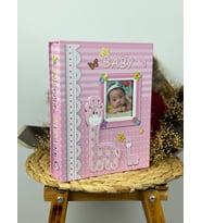 Rabsev RS031 Kutulu Bebek Fotoğraf Albümü 10x15 cm 200 Fotoğraf Kapasiteli Lüks Anı Albümü Pembe