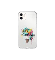 iPhone 11 ile Uyumlu Splash Bukalemun Tasarımlı Şeffaf Silikon Kılıf