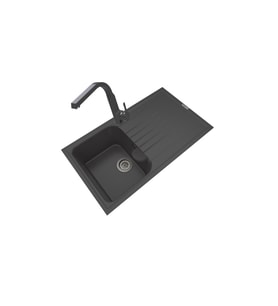 POLEX Cristalüx Granit Eviye P-02+Luxury Antrasit