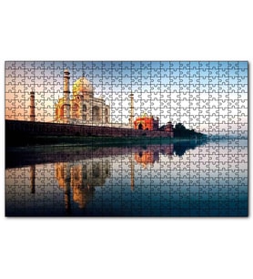 Cakapuzzle Tac Mahal ve Durgun Sudaki Aksi Puzzle Yapboz MDF (Ahşap) (120 Parça)