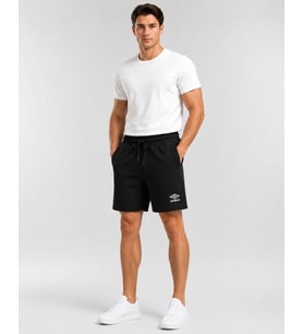 UMBRO Lotus Camp Erkek Siyah Pamuklu Spor Şort - TE0279