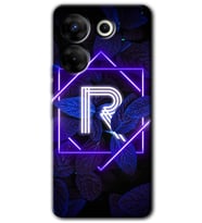Tecno Camon 20 Pro 4G Kılıf HD Desen Baskılı Kılıf - Dark Neon Yaprak R Harfi