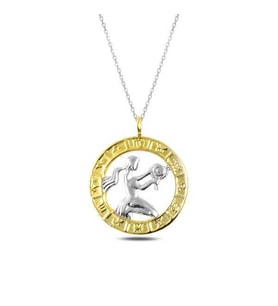 Gümüş Gold Başak Burcu Kolye