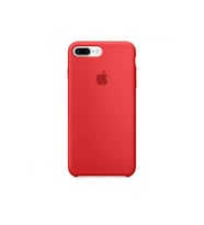 Apple iPhone 8 Plus Uyumlu Logolu Içi Kadife Altı Açık Lansman Kırmızı Silikon Kılıf