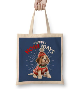 Happy Howlidays Dog Christmas Bez Çanta Uzun Saplı