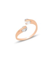 Gümüş rose zirkon taşlı üstten ayarlamalı yüzük SGTL11815ROSE