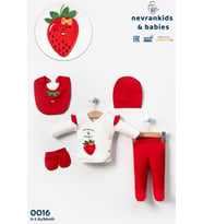 ÇİLEK BASKILI 5'Lİ ZIBIN SET (Kırmızı)