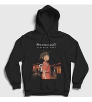 Presmono Unisex Siyah Chihiro Ogino Spirited Away Kapüşonlu Sweatshirt 542100tt