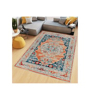 Rovigo Home Dijital Baskı Yıkanabilir Kaymaz Taban Salon Halısı RVG0523 (Turuncu)