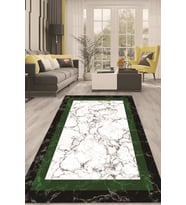 Dijital Kaymaz Taban Yıkanabilir Modern Renkli Salon Halısı Mutfak Halısı Yolluk ND-HT-806 (Yeşil)