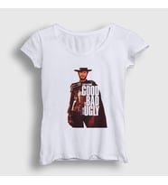 Presmono Kadın Beyaz Clint Film The Good The Bad And The Ugly T-Shirt 252339tt
