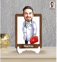 Kişiye Özel Doktor Temalı Karikatür Ahşap Biblo