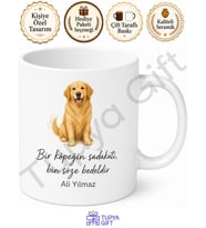Köpekli Baskılı Kupa Bardak Köpek Severler İçin Hediye Porselen Mug