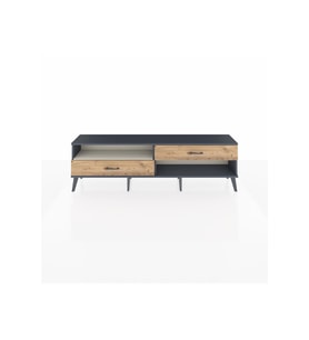 Arges TV Ünitesi Tek Raflı 2 Çekmeceli  176x30x51 Antrasit-Aytaşı/Çam